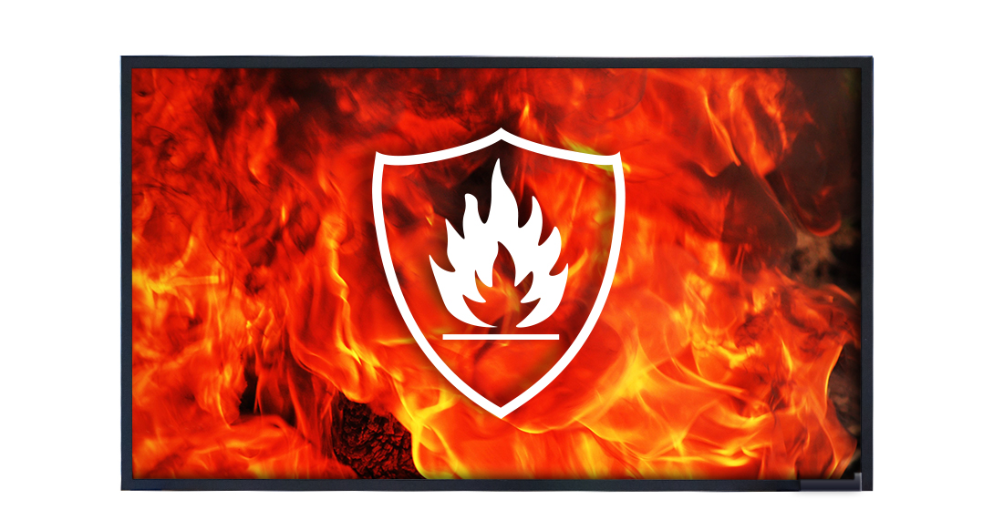 55in monitor achieves top ratings in fire behaviour tests